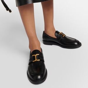 Chloe Marcie Black Leather Loafers